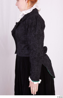  Photos Woman in Historical Dress 95 19th century black jacket historical clothing upper body 0004.jpg